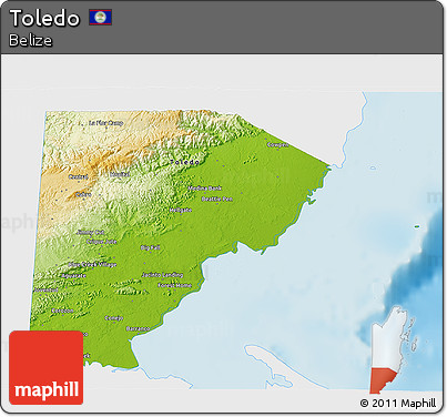 Physical 3D Map of Toledo, single color outside