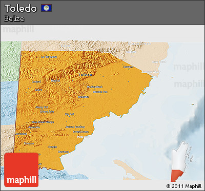 Political 3D Map of Toledo, lighten