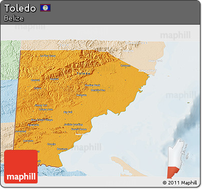 Political 3D Map of Toledo, lighten