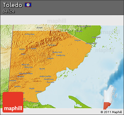 Political 3D Map of Toledo, physical outside
