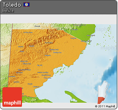 Political 3D Map of Toledo, physical outside