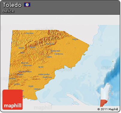 Political 3D Map of Toledo, single color outside