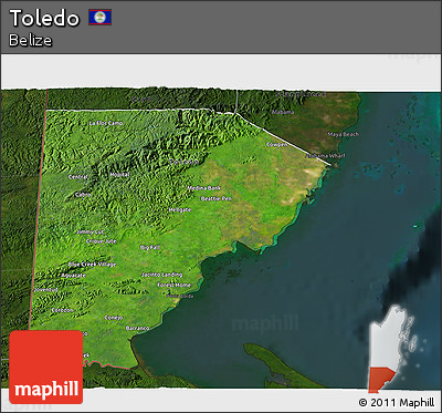 Satellite 3D Map of Toledo, darken