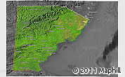 Satellite 3D Map of Toledo, desaturated