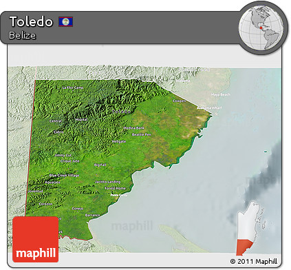 Satellite 3D Map of Toledo, lighten