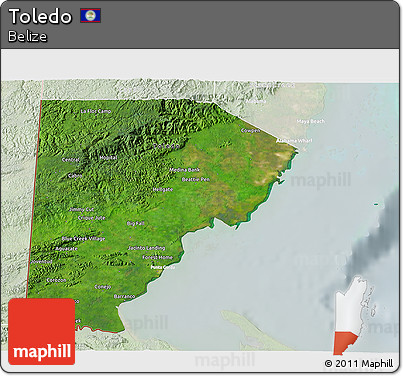 Satellite 3D Map of Toledo, lighten