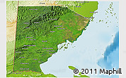 Satellite 3D Map of Toledo, physical outside