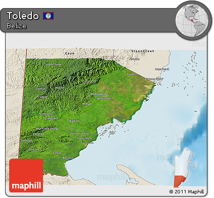 Satellite 3D Map of Toledo, shaded relief outside