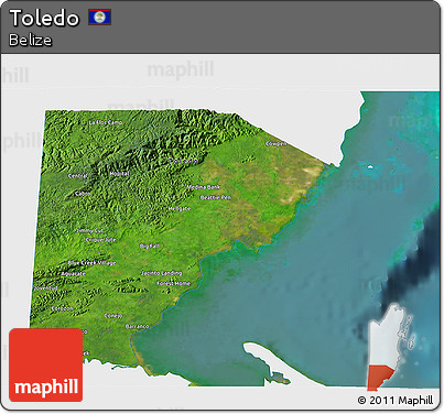 Satellite 3D Map of Toledo, single color outside