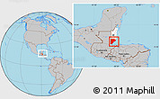 Gray Location Map of Toledo, highlighted country, within the entire country