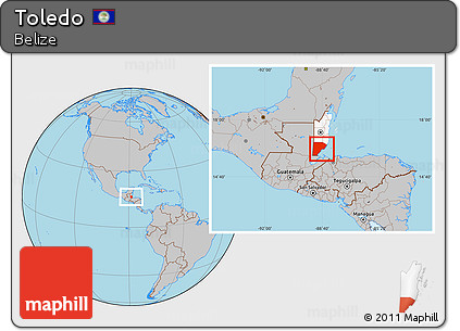 Gray Location Map of Toledo, highlighted country