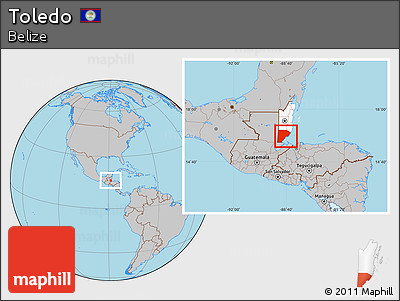 Gray Location Map of Toledo, highlighted country