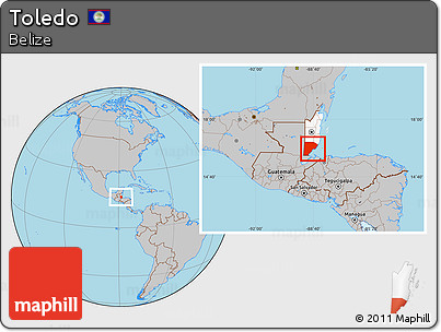 Gray Location Map of Toledo, highlighted country