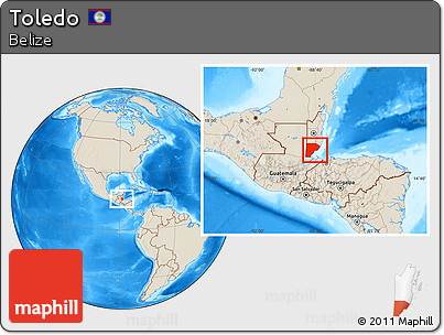 Shaded Relief Location Map of Toledo