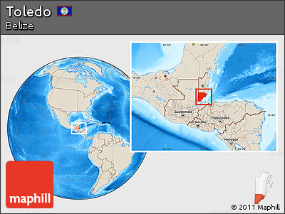 Shaded Relief Location Map of Toledo