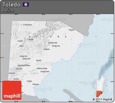 Gray Map of Toledo, single color outside