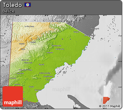 Physical Map of Toledo, desaturated