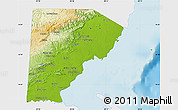 Physical Map of Toledo, single color outside