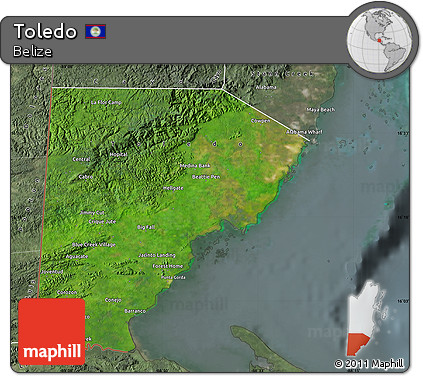 Satellite Map of Toledo, semi-desaturated