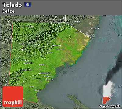 Satellite Map of Toledo, semi-desaturated