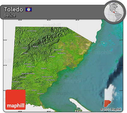 Satellite Map of Toledo, single color outside