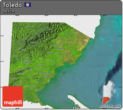 Satellite Map of Toledo, single color outside