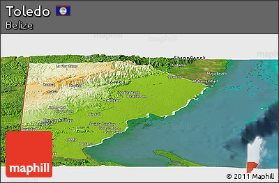 Physical Panoramic Map of Toledo, satellite outside