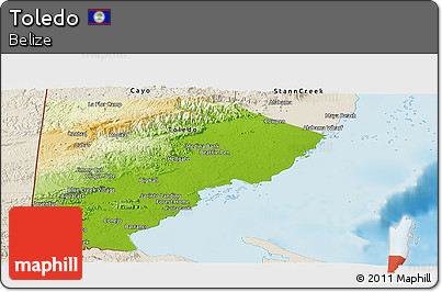 Physical Panoramic Map of Toledo, shaded relief outside