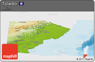 Physical Panoramic Map of Toledo, single color outside