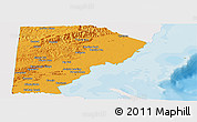 Political Panoramic Map of Toledo, single color outside