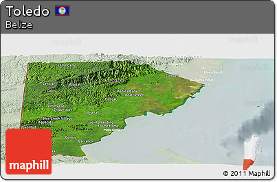 Satellite Panoramic Map of Toledo, lighten