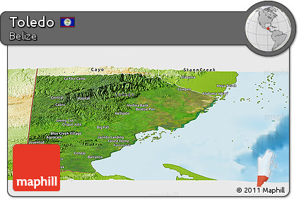 Satellite Panoramic Map of Toledo, physical outside