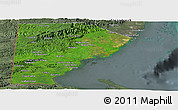 Satellite Panoramic Map of Toledo, semi-desaturated
