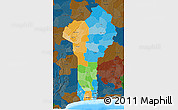 Political 3D Map of Benin, darken, land only
