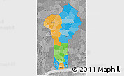 Political 3D Map of Benin, desaturated