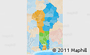 Political 3D Map of Benin, lighten, land only