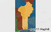 Political Shades 3D Map of Benin, darken