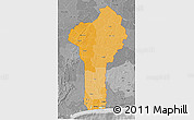 Political Shades 3D Map of Benin, desaturated
