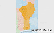 Political Shades 3D Map of Benin, lighten