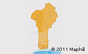 Political Shades 3D Map of Benin, single color outside