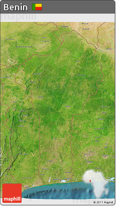 Satellite 3D Map of Benin