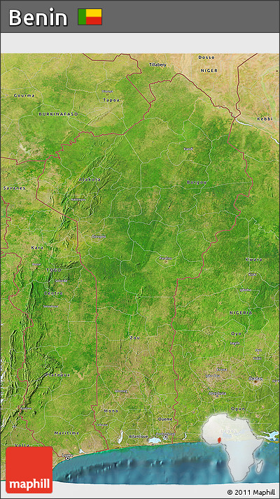 Satellite 3D Map of Benin