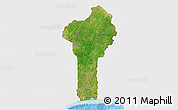 Satellite 3D Map of Benin, single color outside, shaded relief sea