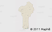 Shaded Relief 3D Map of Benin, cropped outside