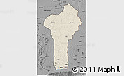 Shaded Relief 3D Map of Benin, darken, desaturated