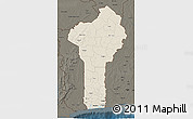 Shaded Relief 3D Map of Benin, darken