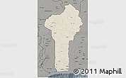 Shaded Relief 3D Map of Benin, darken, semi-desaturated