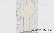 Shaded Relief 3D Map of Benin, desaturated