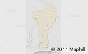 Shaded Relief 3D Map of Benin, lighten, desaturated
