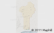 Shaded Relief 3D Map of Benin, lighten, semi-desaturated